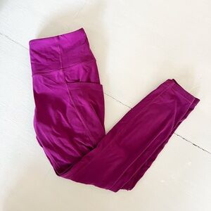 Athleta leggings with pockets Women's Raspberry Pants sz S